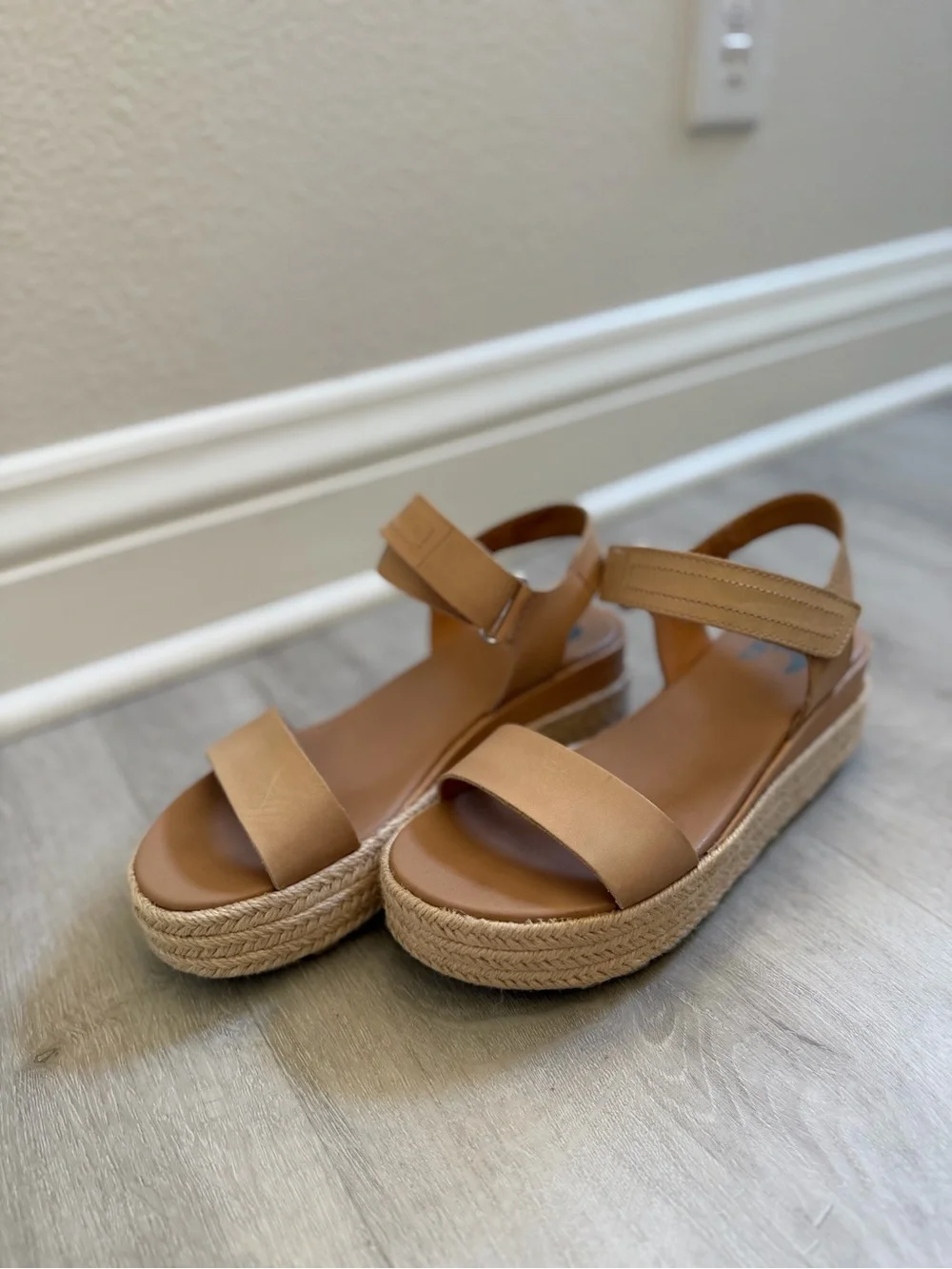 Sorel Tan Platform Espadrille Sandals with Ankle Strap